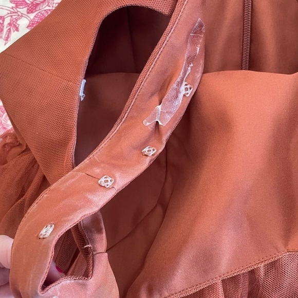 Revelry Madeline Rust Tulle Maxi Dress - Picture 5 of 12